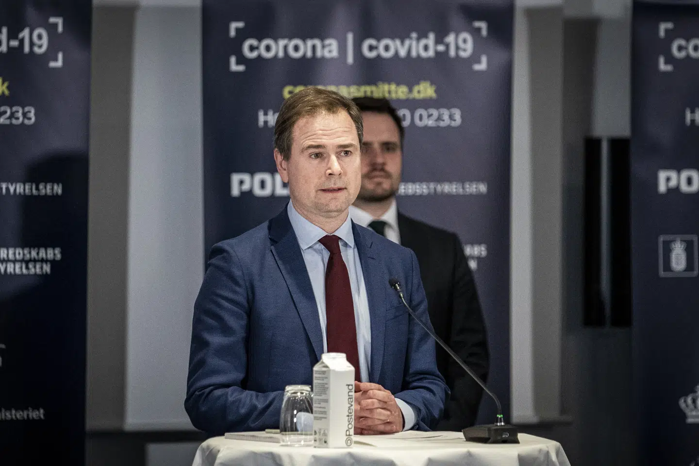 Finansminister Nicolai Wammen taler til pressemøde om en styrkelse af den midlertidige lønkompensationsordning under COVID-19-krisen, i Eigtveds Pakhus i København mandag den 30. marts 2020. Niels Christian Vilmann/Ritzau Scanpix