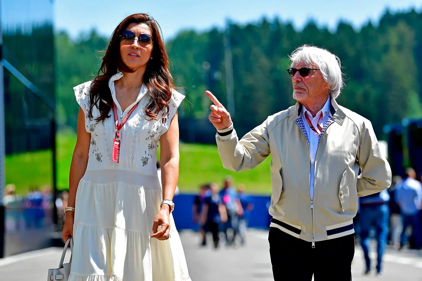 Bernie Ecclestone med sin hustru Fabiana Flosi, som er 45 år yngre end ham selv.