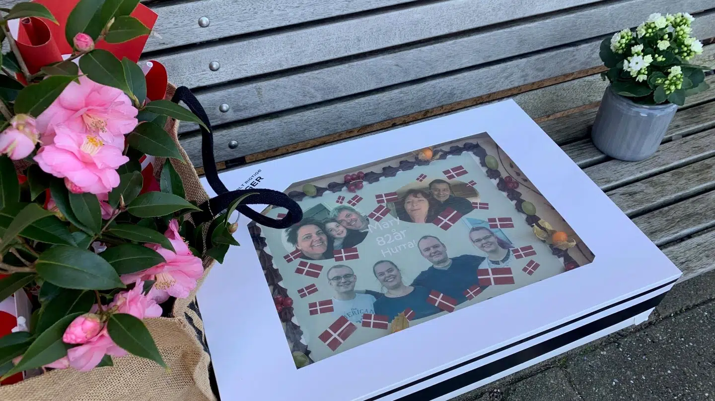 Kagen, som Lykke og Liv måtte give videre til plejepersonalet. Foto: Privat