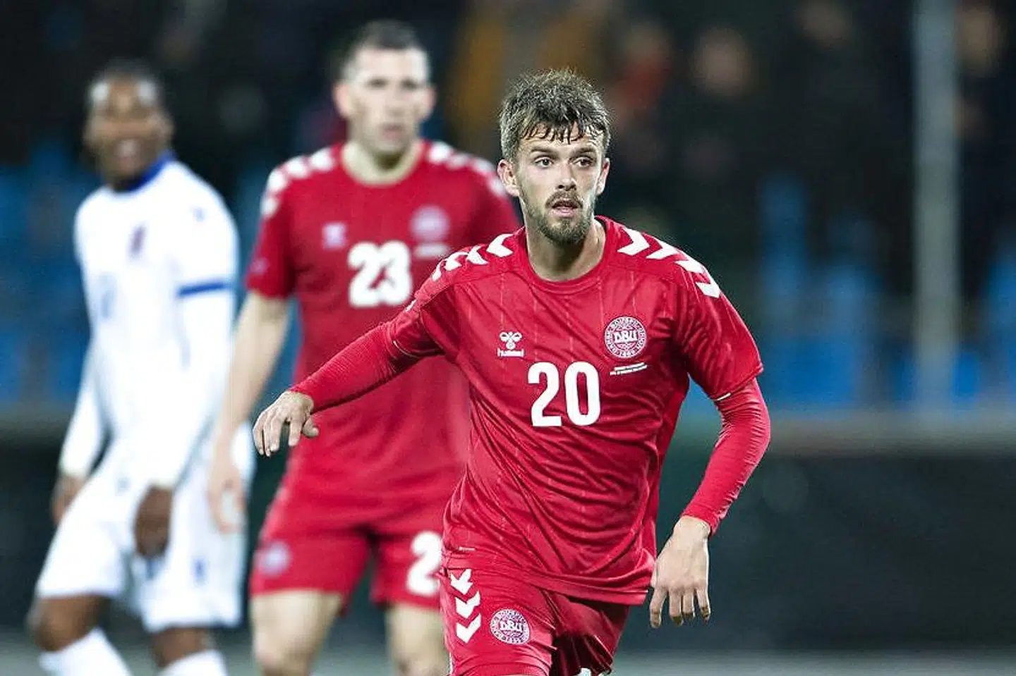 Lucas Andersen var i spil i landskampen mod Luxembourg i oktober.