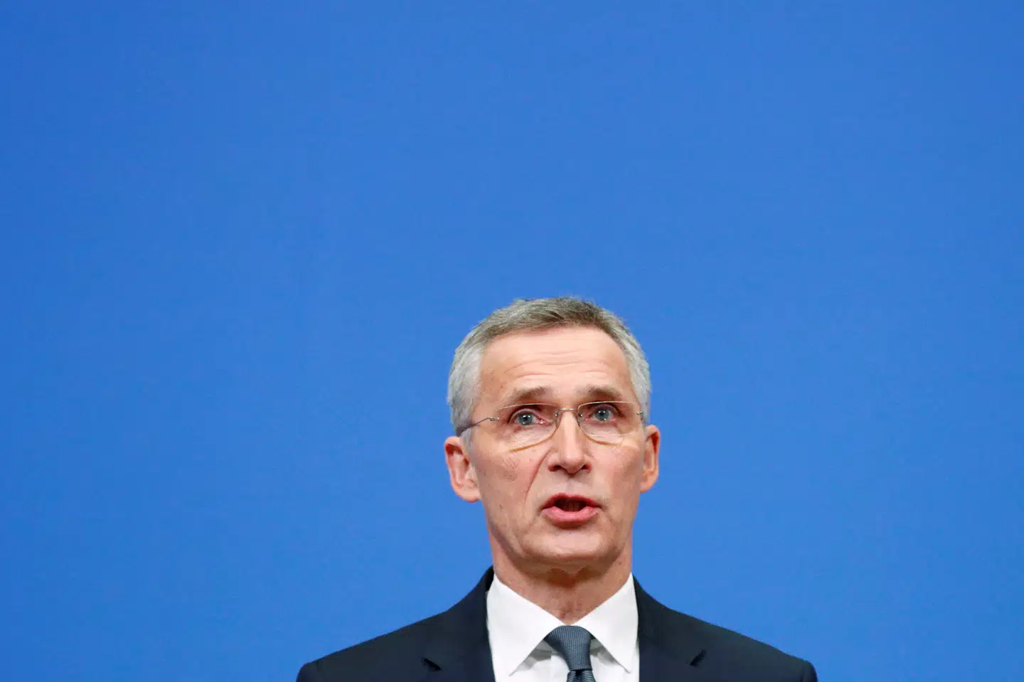 Natos generalsekretær, Jens Stoltenberg, er torsdag vært for det første Nato-møde over videokonference, som nogensinde er holdt. Det sker på grund af udbruddet af coronavirus. Og netop udbruddet er højt på dagsordenen til torsdagens møde. (Arkivfoto) François Lenoir/Reuters