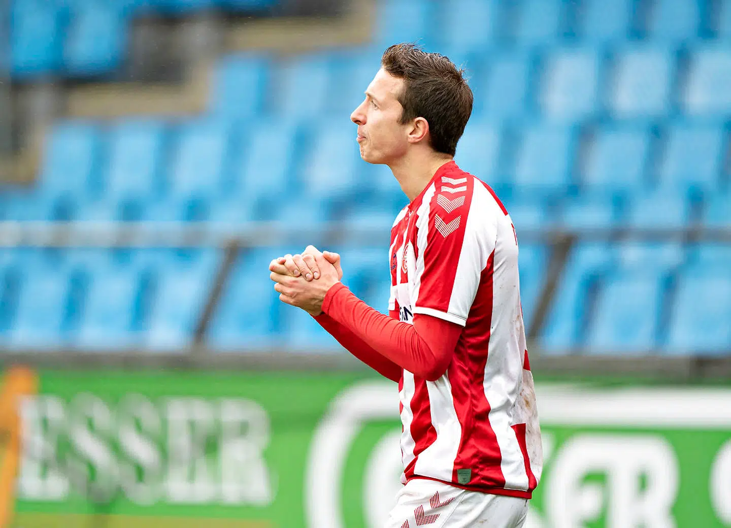 AaB's Jakob Ahlmann i 3F Superligakampen mellem Aab og Lyngby Boldblub på Aalborg Portland Park, søndag 8. marts 2020.. (Foto: Henning Bagger/Ritzau Scanpix)