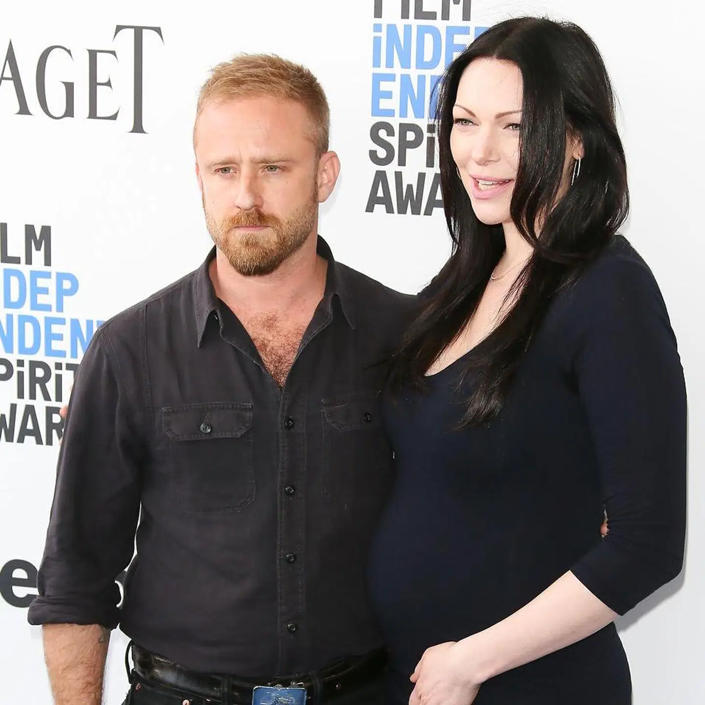 Laura Prepon og hendes mand Ben Foster, da parret ventede deres første barn.