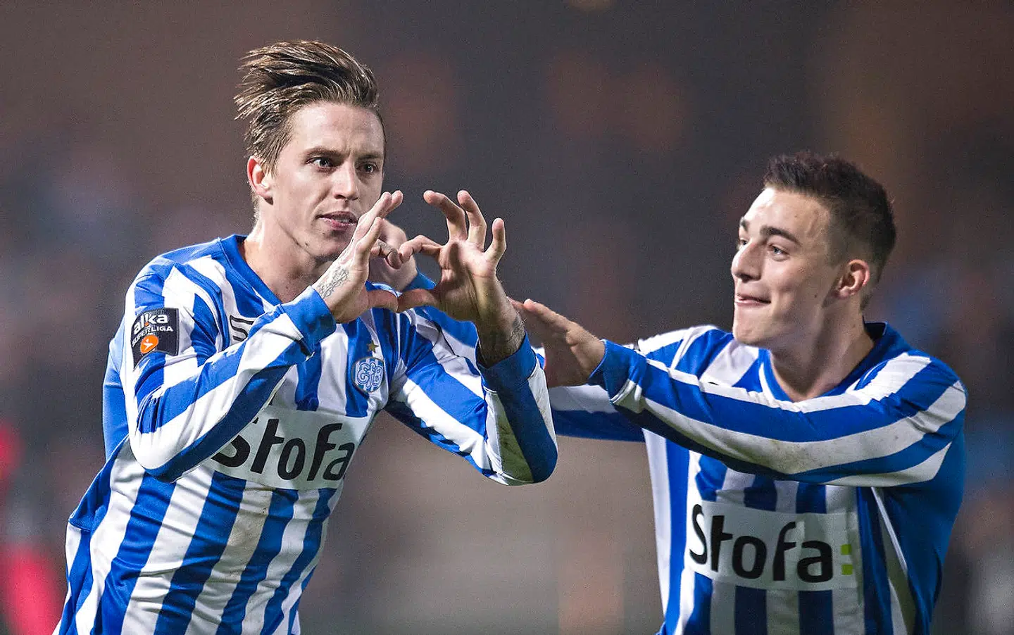 Nicki Bille fejrer en scoring for Esbjerg i 2014.