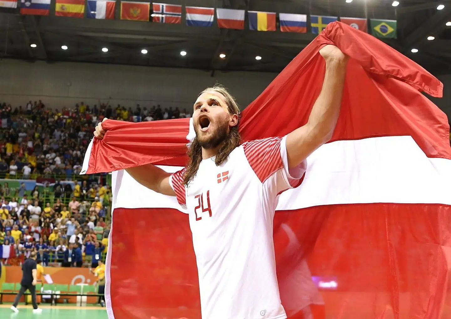 Her ses Mikkel Hansen efter Danmarks sejr i OL-finalen i 2016.