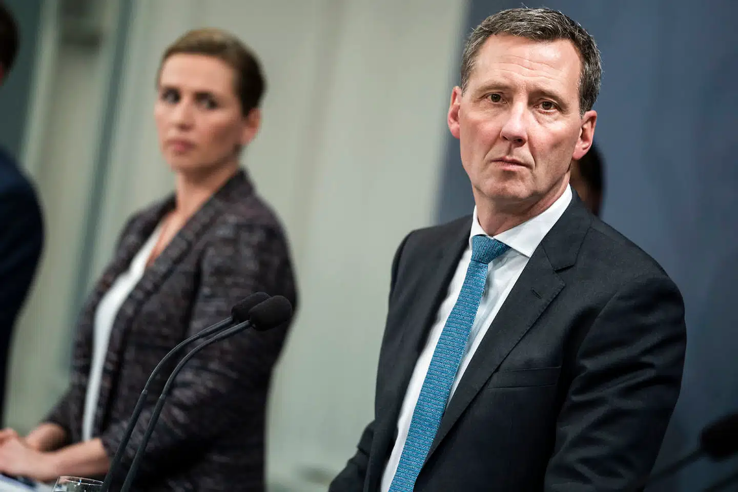 COVID-19: Pressemøde i Spejlsalen i Statsministeriet om COVID-19 i Danmark, fredag den 13. marts 2020. Statsminister Mette Frederiksen, Udenrigsminister Jeppe Kofod, Justitsminister Nick Hækkerup og Fra Politiet Thorkild Fogde er til stede ved pressemøde om øgede tiltag i forhold Coronavirus. (Foto: Martin Sylvest/Ritzau Scanpix)