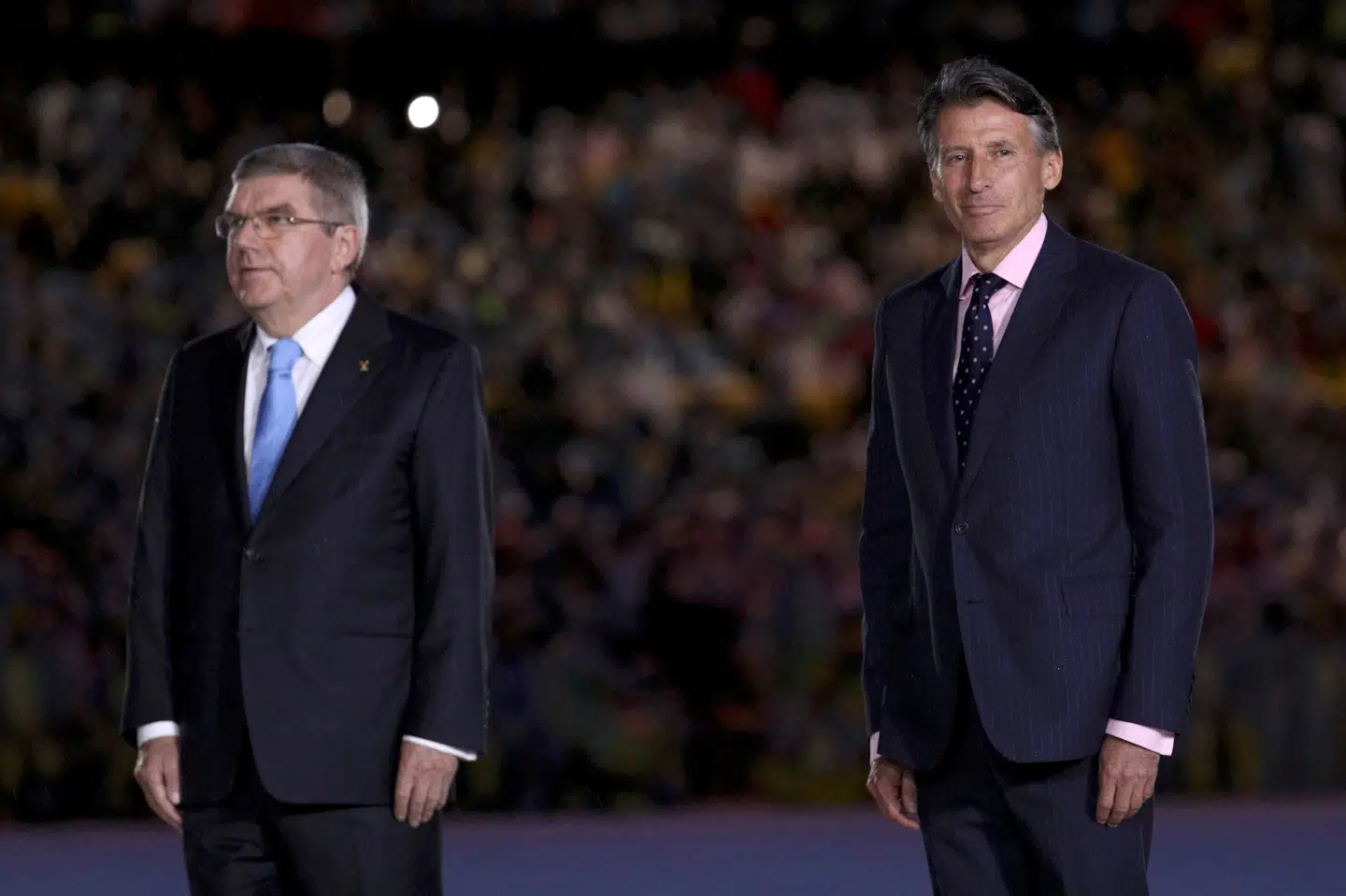IAAF-formand Sebastian Coe (til højre) har sendt et brev til IOC-formand Thomas Bach (til venstre), hvor han beder om at udskyde sommer-OL. (Arkivfoto). Stoyan Nenov/Reuters