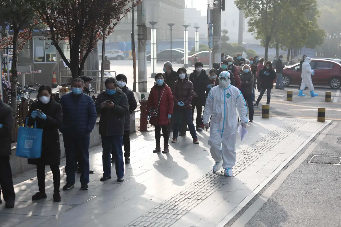 Borgere i byen Wuhan i Kina, hvor coronavirusset oprindeligt brød ud, bliver stadigt testet for virusset. (Arkivfoto.) Str/Ritzau Scanpix
