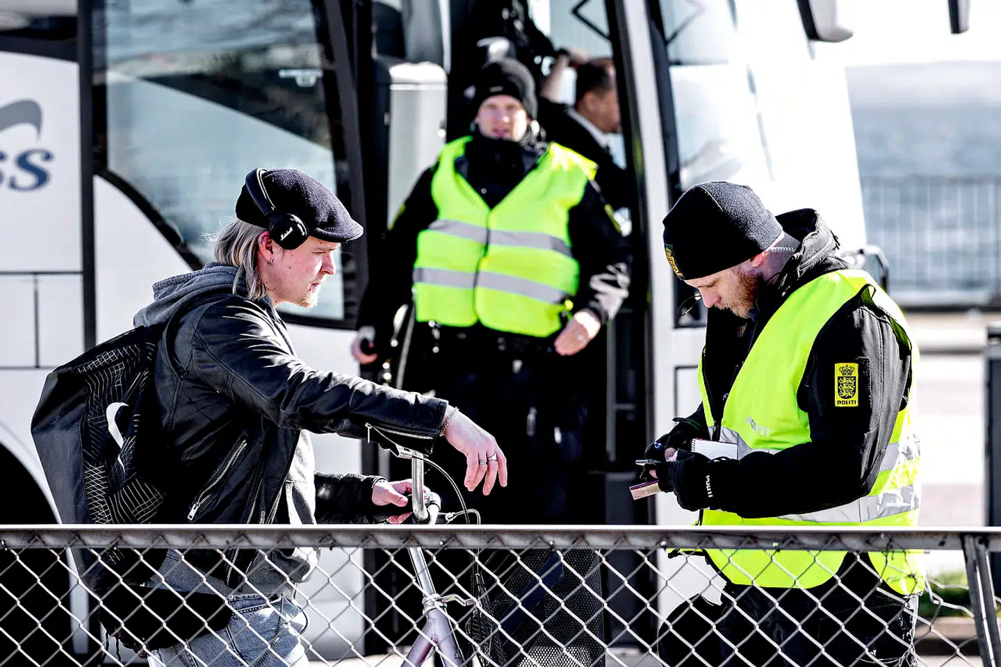 Den danske grænse ved Helsingør lørdag den 14. marts 2020. Foto: Bax Lindhardt/Scanpix