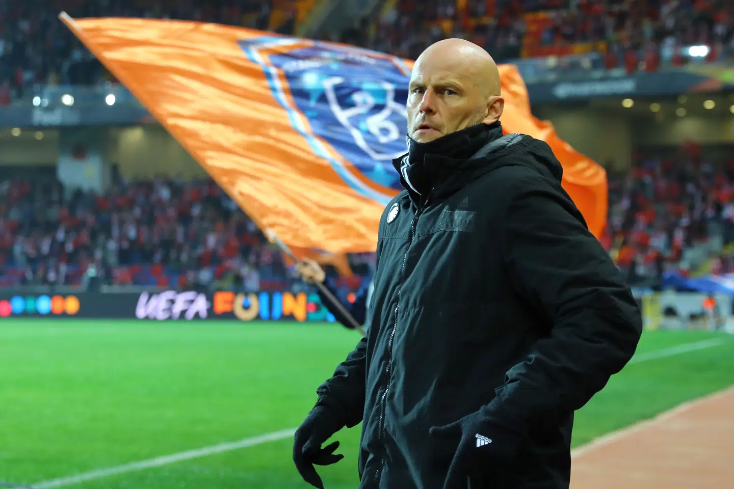 FCK-træner Ståle Solbakken er sur over, at holdet skulle spille torsdagens kamp i Europa League i Tyrkiet. Stringer/Ritzau Scanpix