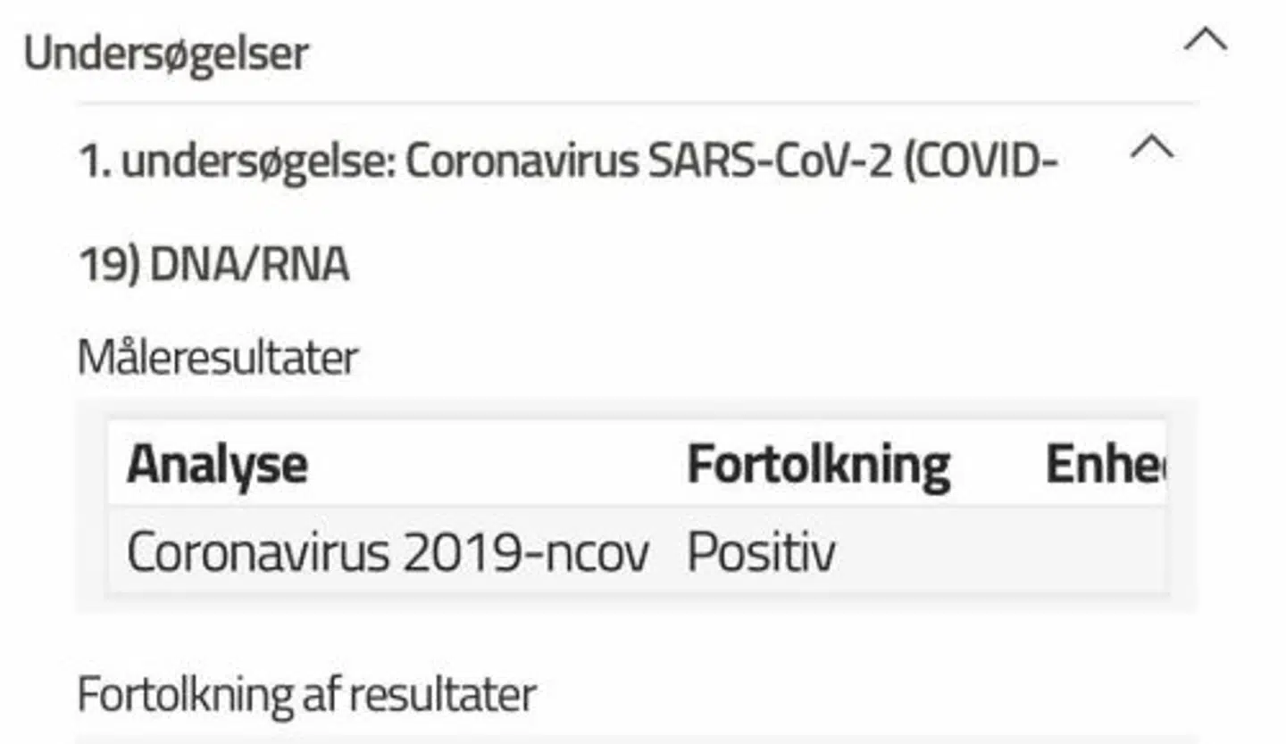 Tirsdag morgen fik Katja Svendsen svaret på sin prøve. Hun er positiv for coronavirus.