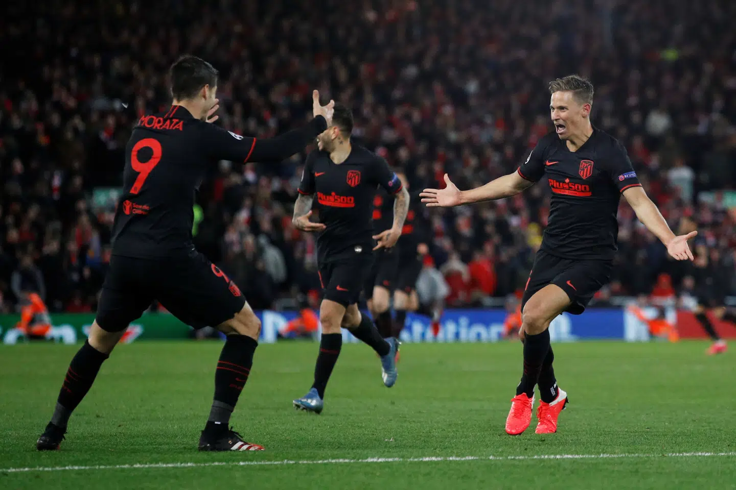 Atletico Madrid overraskede i den forlængede spilletid på Anfield. Phil Noble/Reuters