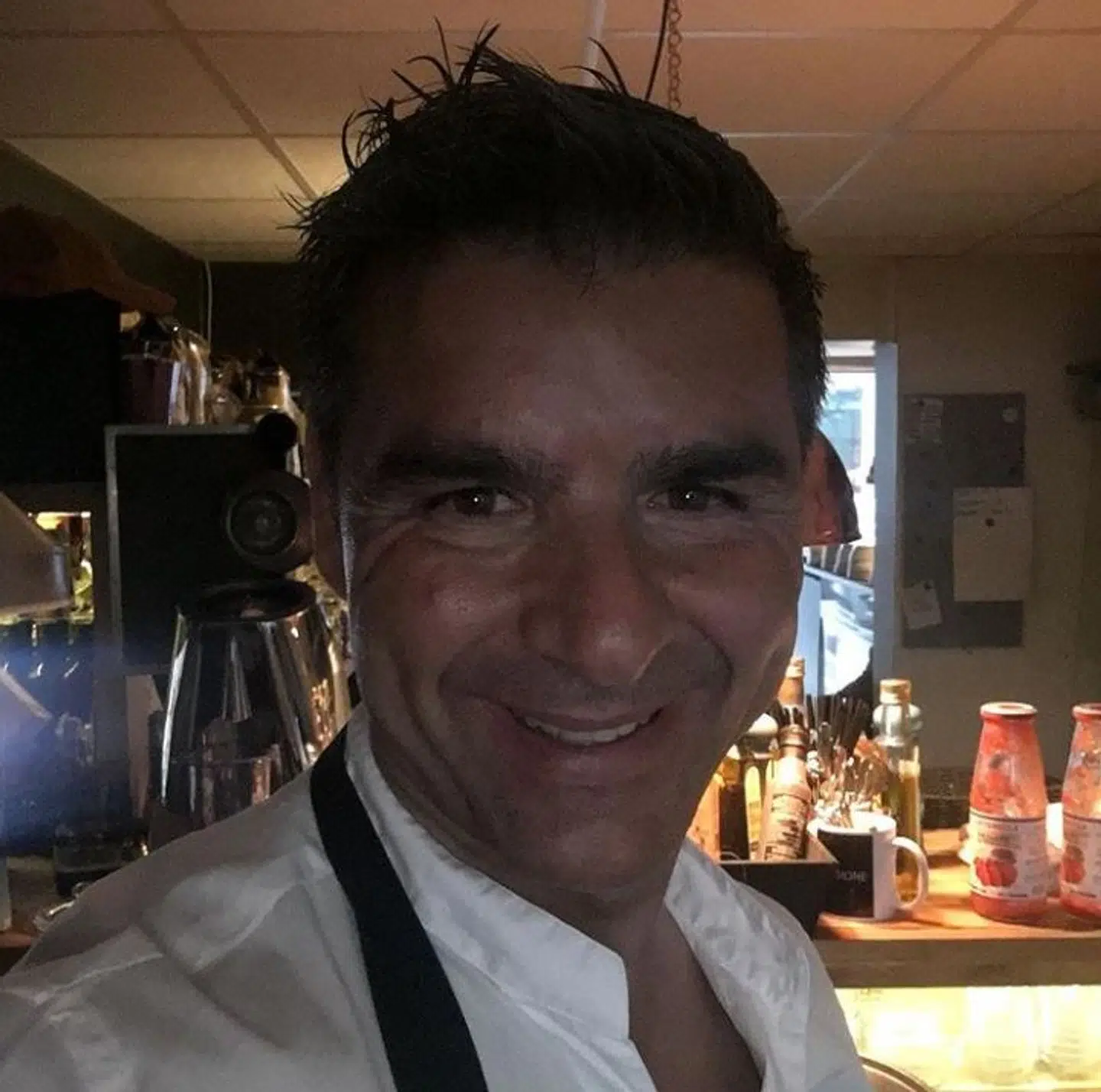 Marcello Passalia i sin restaurant.
