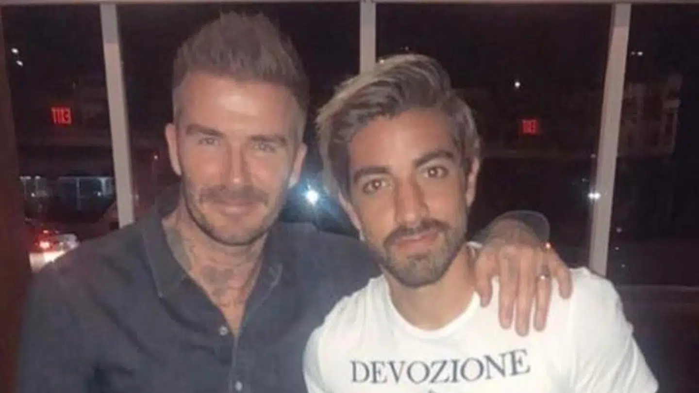David Beckham og Rodolfo Pizarro sammen på restaurant.