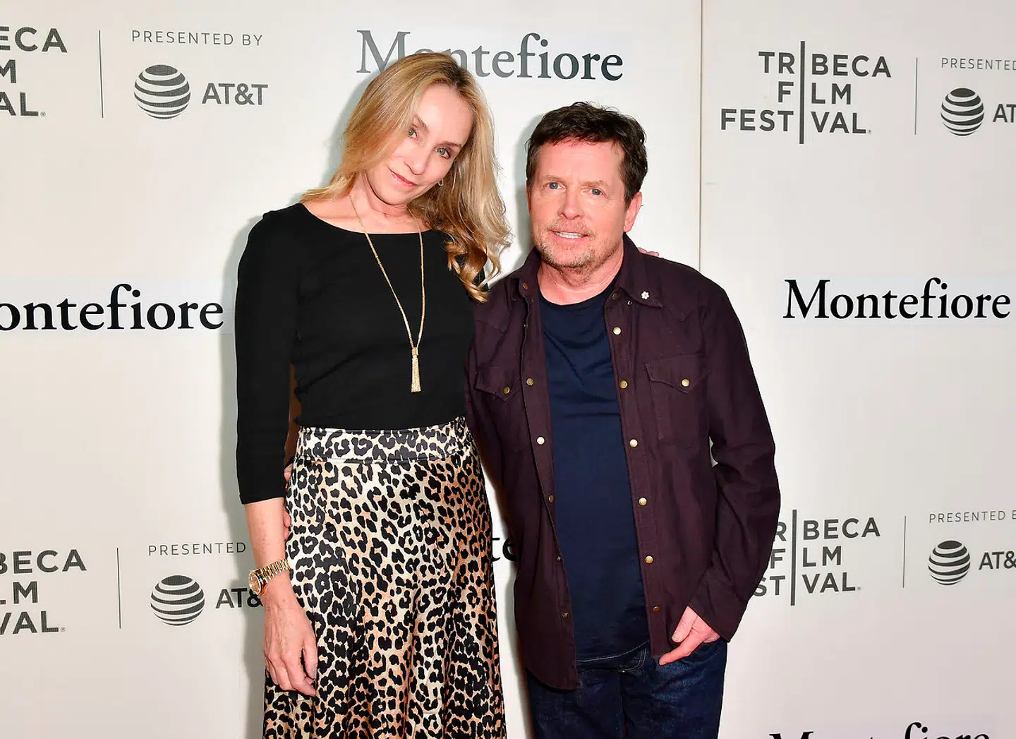 Her ses Fox og konen Tracey Pollan ved en filmfestival i 2019.