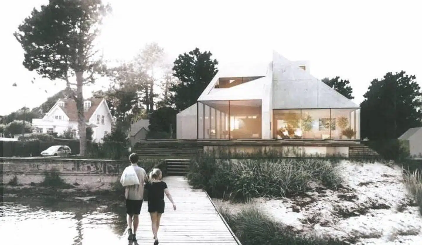 Sådan kommer Jan Leth Chrisensens luksusvilla, 'Villa Leth', til at se ud, når den er færdigbygget. Byggeriet er i gang.