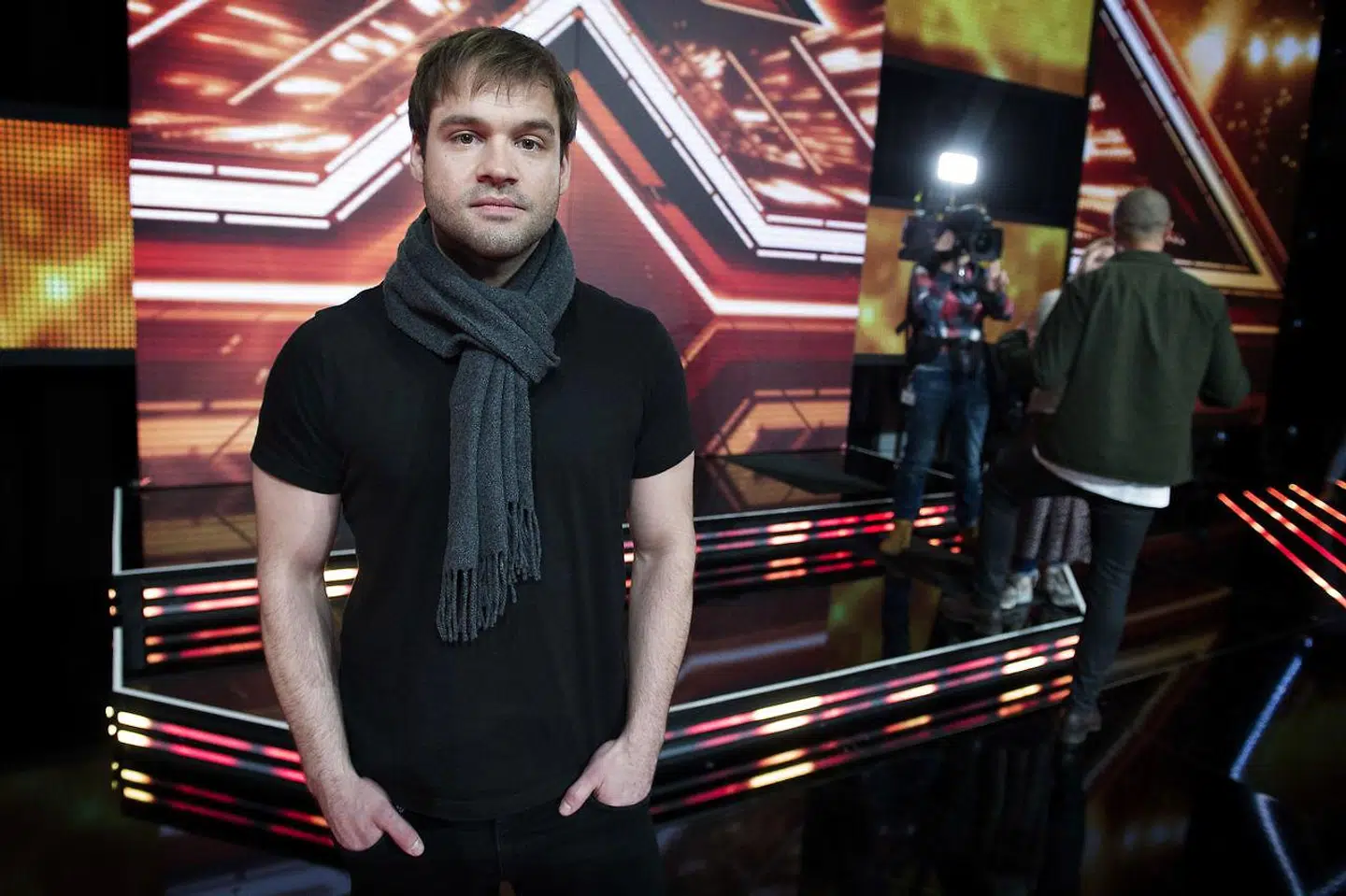 Jamie Talbot ved 'X Factor'-pressemøde i februar 2018.