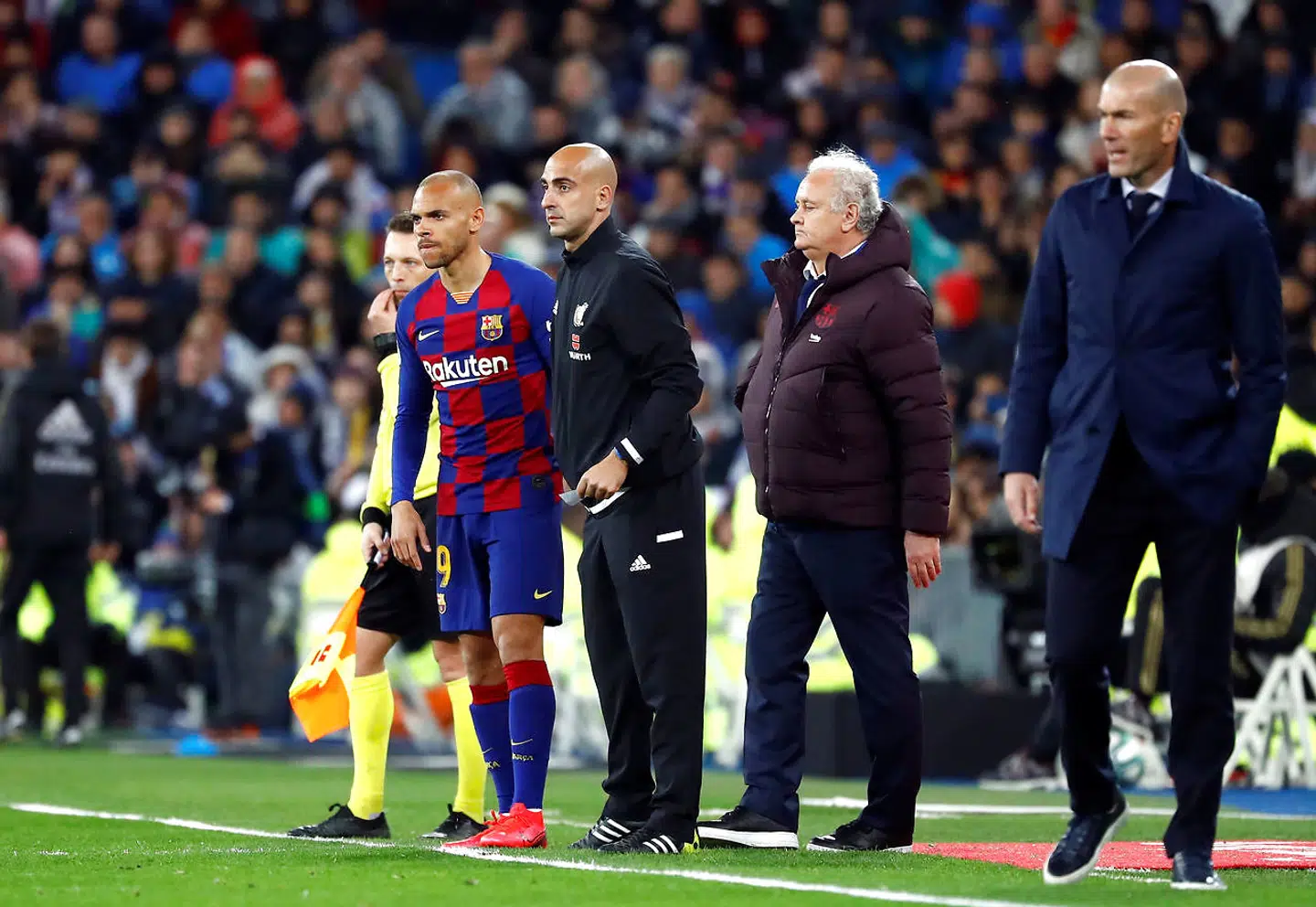 Martin Braithwaite blev skiftet ind i stedet for Arturo Vidal i det 69. minut.