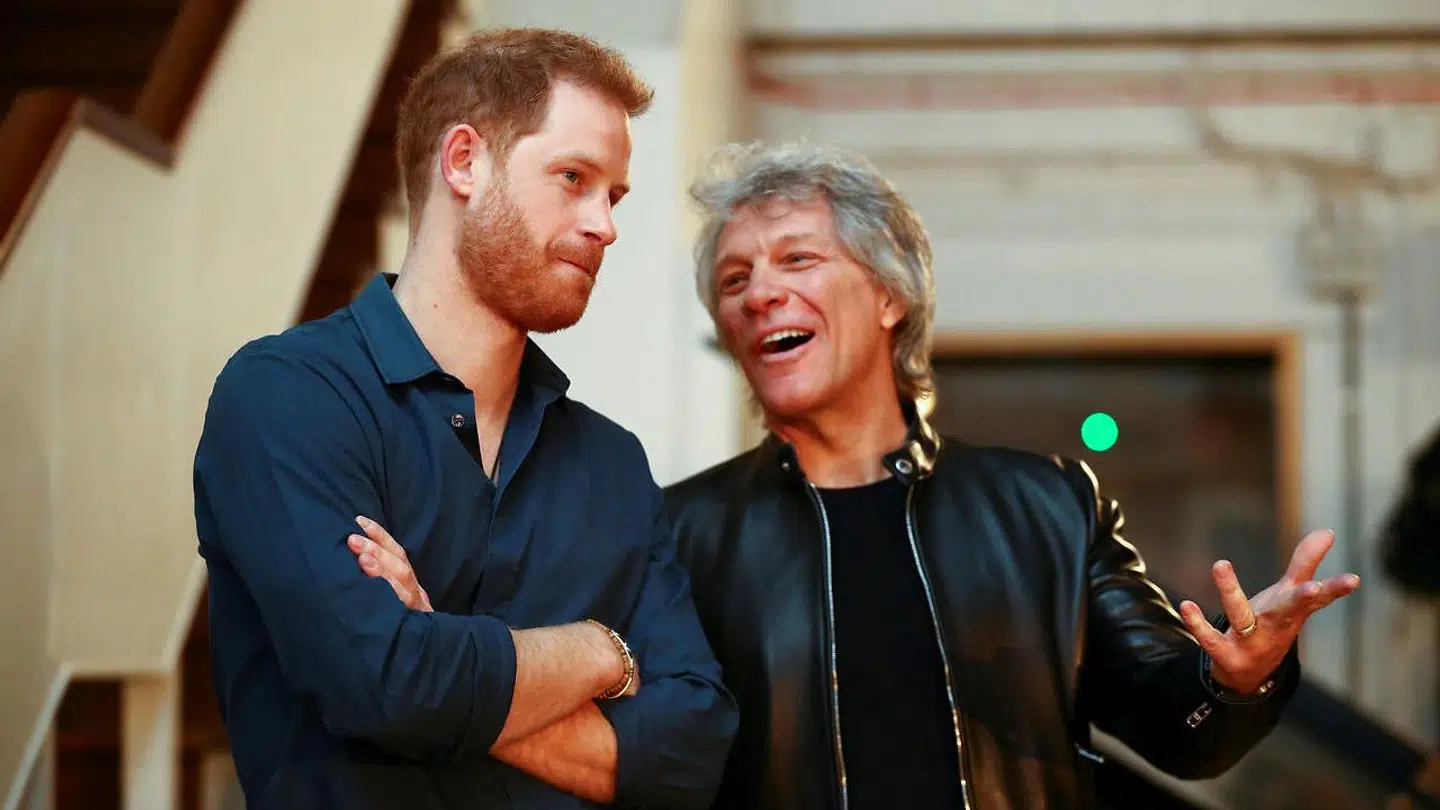 Prins Harry og Jon Bon Jovi mødtes i Abbey Roads Studios.