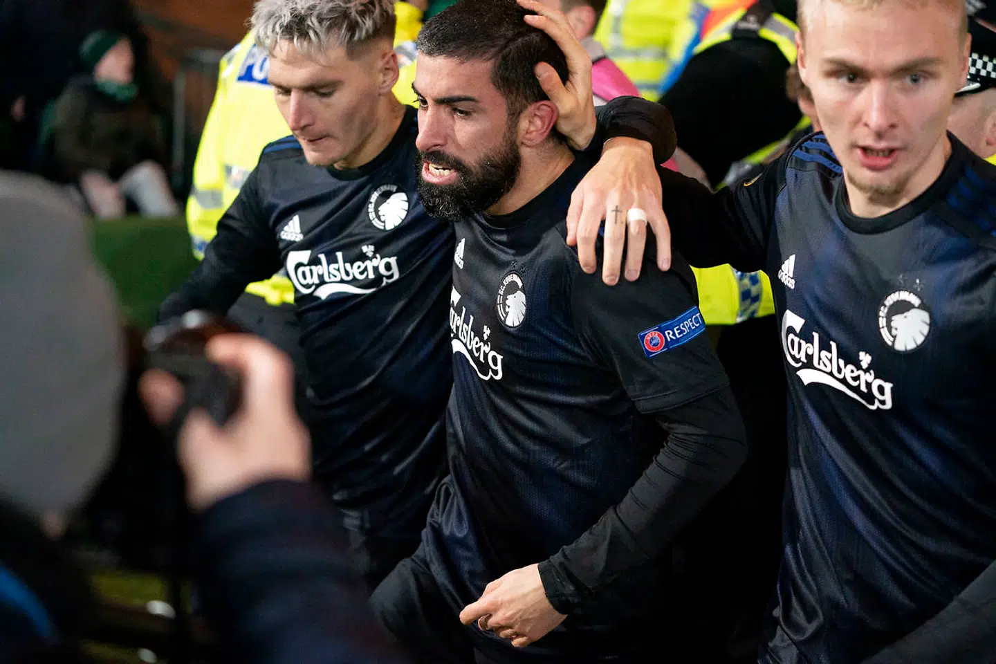 Michael Santos til 0-1 under Europa League kampen mellem Celtic-FCK på Celtic Park, torsdag den 27 februar 2020. (Foto: Liselotte Sabroe/Ritzau Scanpix)