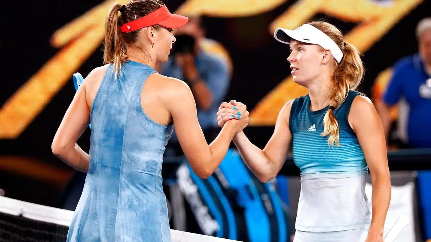 Maria Sharapova og Caroline Wozniacki.