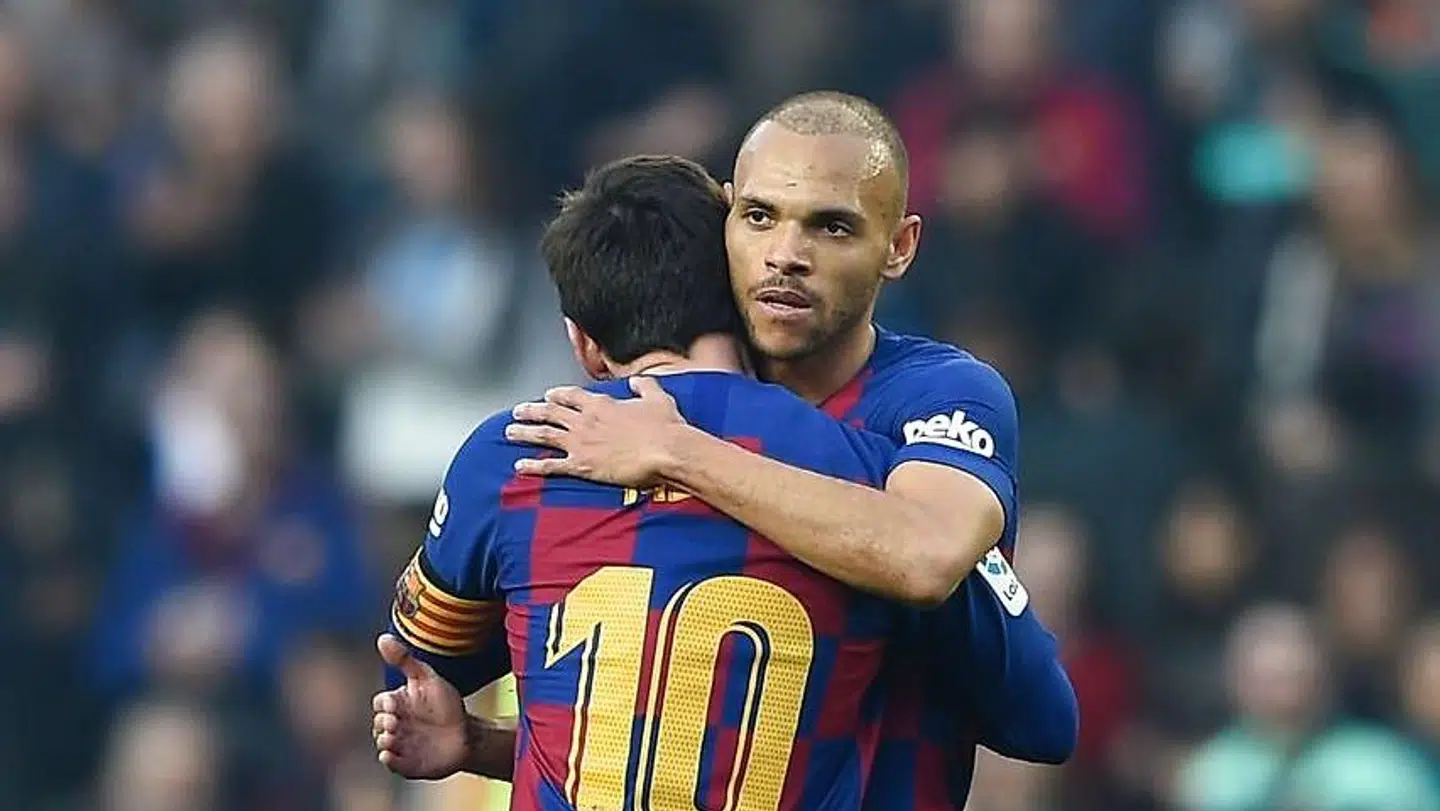 Martin Braithwaite var meget tæt på at få en assist, da Lionel Messi scorede til 4-0.