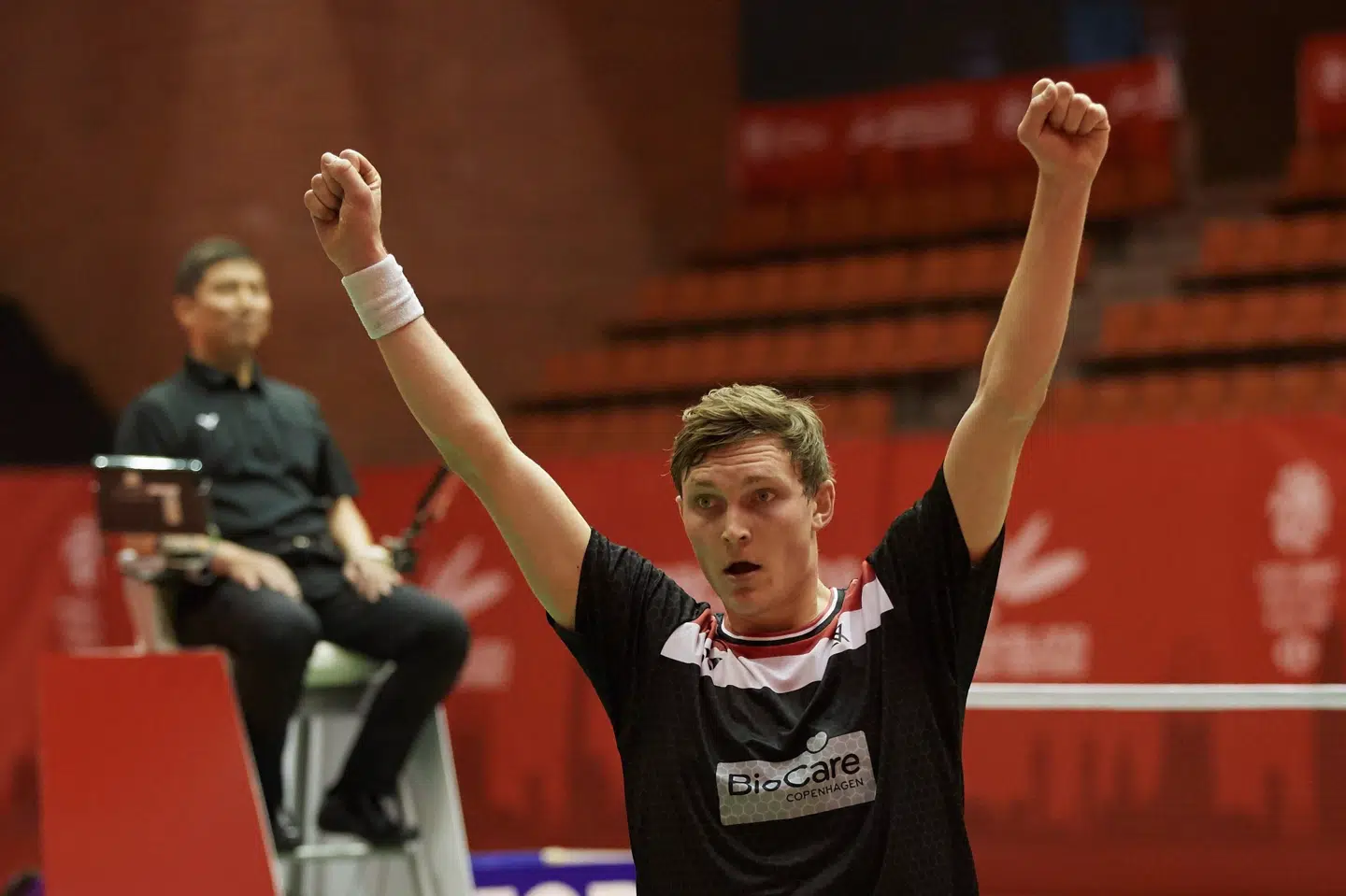 Viktor Axelsen gentog sidste års bedrift, da han hjemtog titlen ved Spain Masters. Alejandro Garcia/Ritzau Scanpix