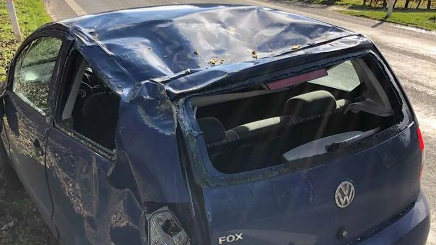 Sådan ser bilen ud efter ulykken.