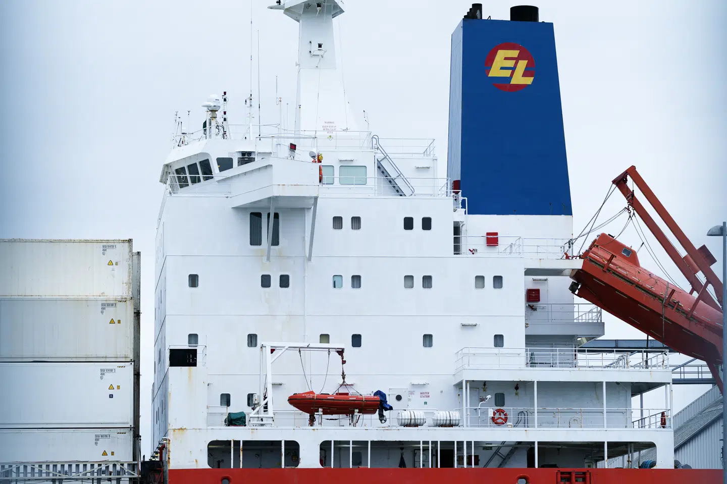 Fragtskibet Duncan Island, som er beslaglagt af Københavns Politi efter smugleri af 100 kilo kokain, blev oprindeligt bygget på værftet i Frederikshavn. Det sejler under Bahamas-flag. (Foto: Claus Bech/Ritzau Scanpix) Claus Bech/Ritzau Scanpix