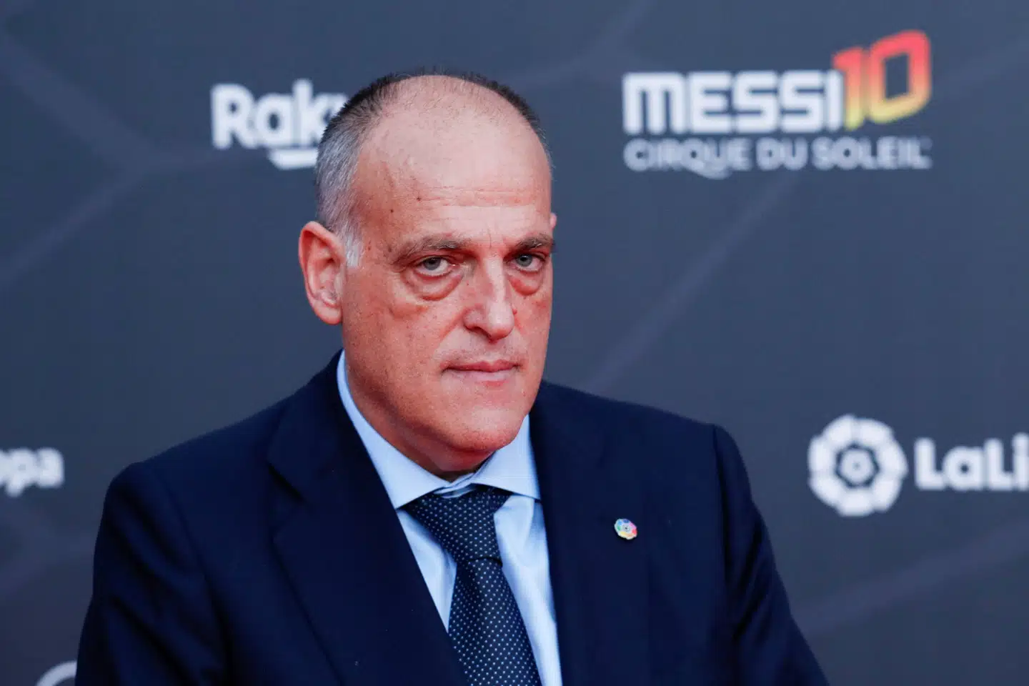 Præsidenten for Spaniens bedste fodboldliga, Javier Tebas, har ventet i årevis på en straf til Manchester City, siger han. (Arkivfoto.) Albert Gea/Reuters