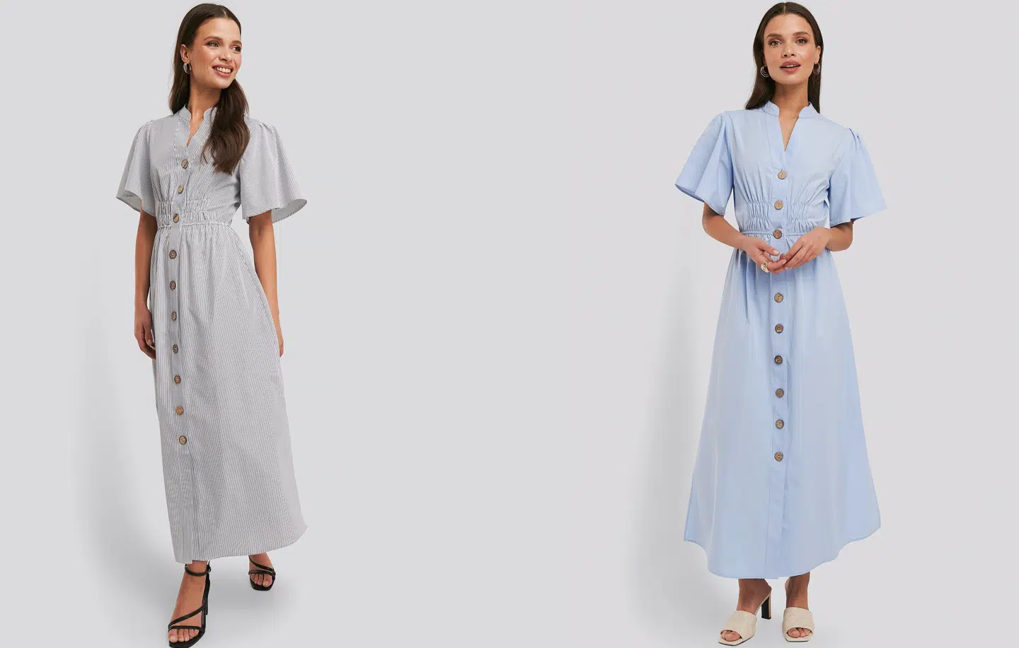 Cinched Waist Maxi Shirt Dress