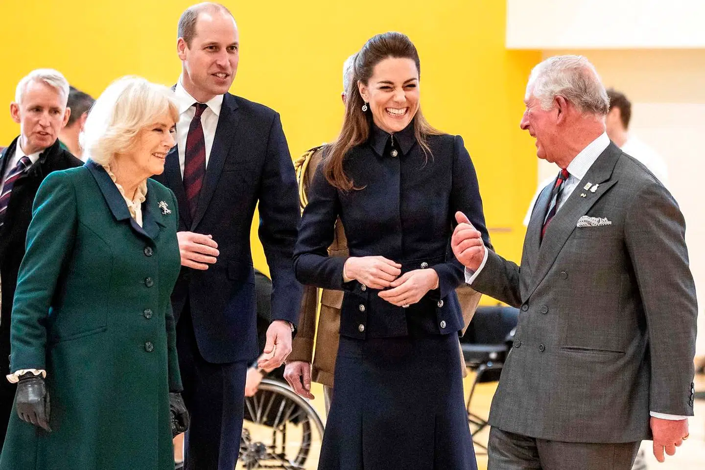 Det var første gang i ni år, at de to kongelige par var ude til en officielt opgave sammen, forlyder det i britiske medier.