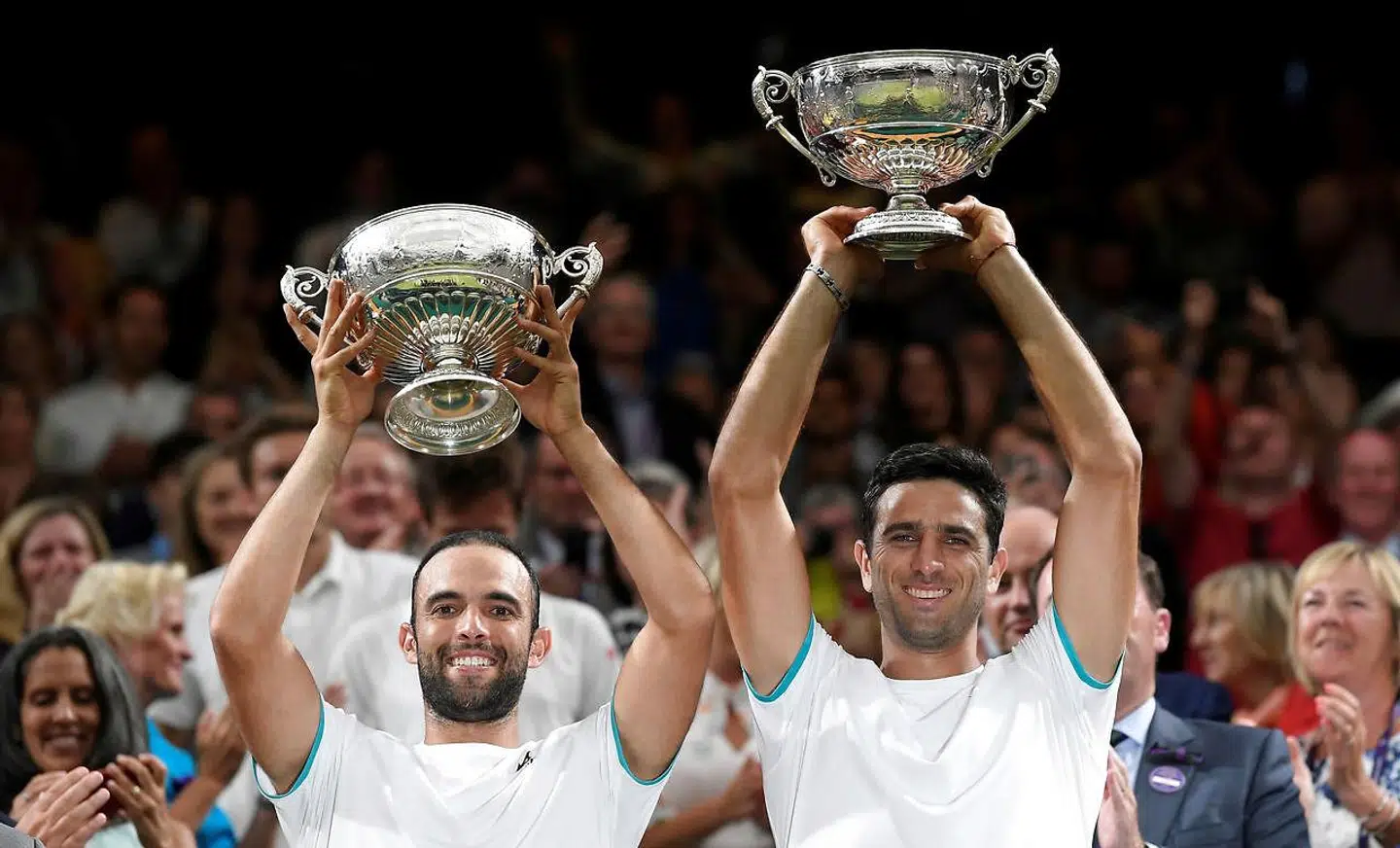 Juan-Sebastian Cabal og Robert Farah under Wimbledon sidste år.