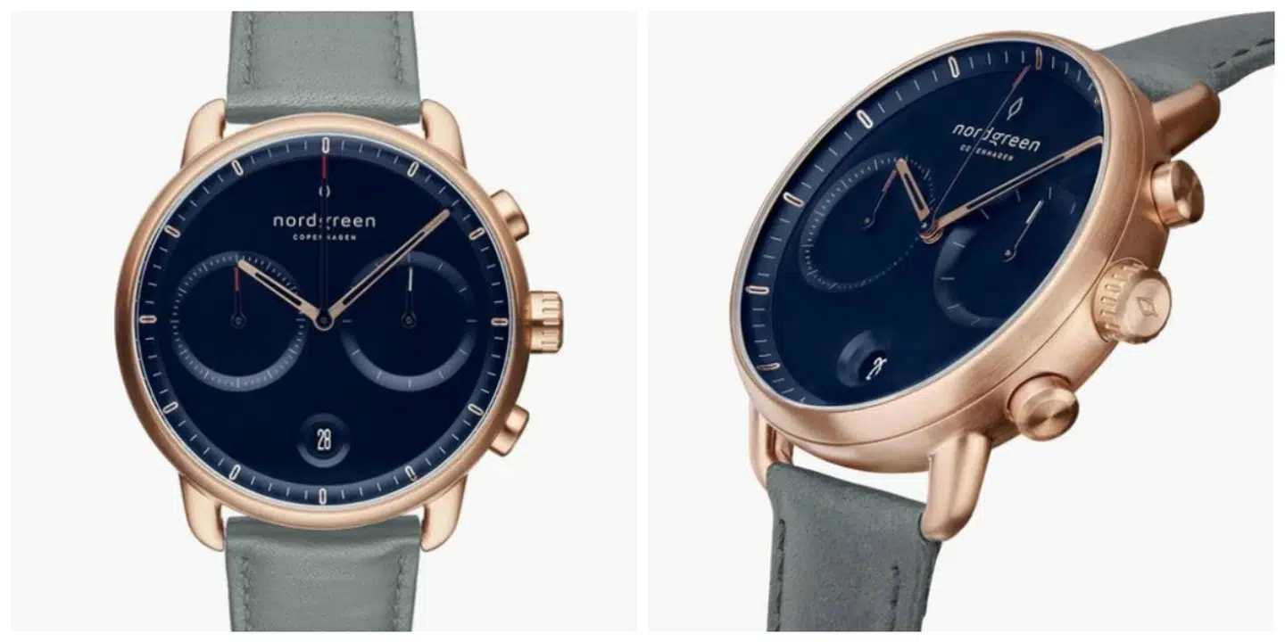 Klassisk ur i dansk design fra Nordgreen til at fuldføre dit business-look.