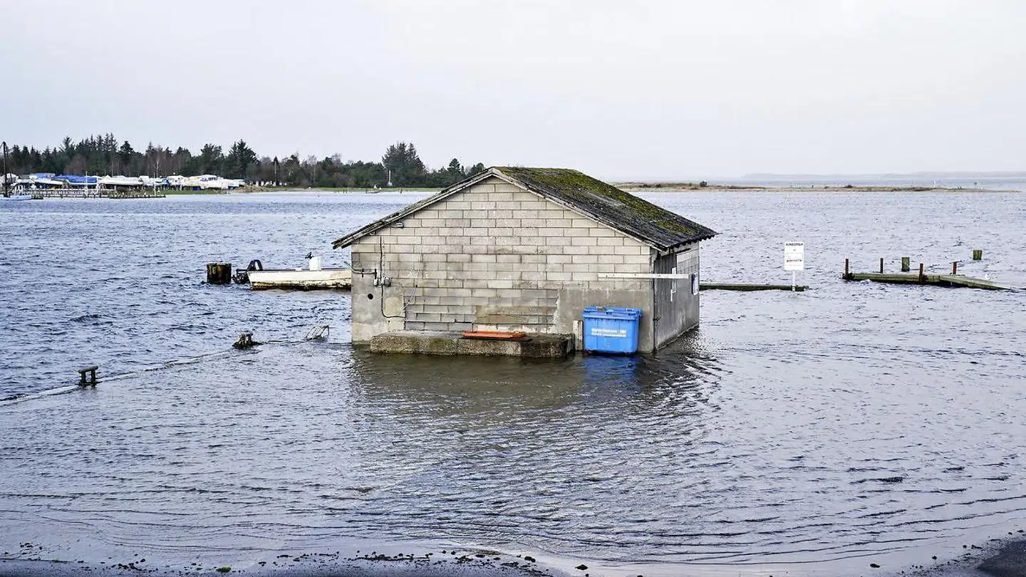 Arkivfoto: Forhøjet vandstand i Limjorden i december. I denne uge kan det ske igen.