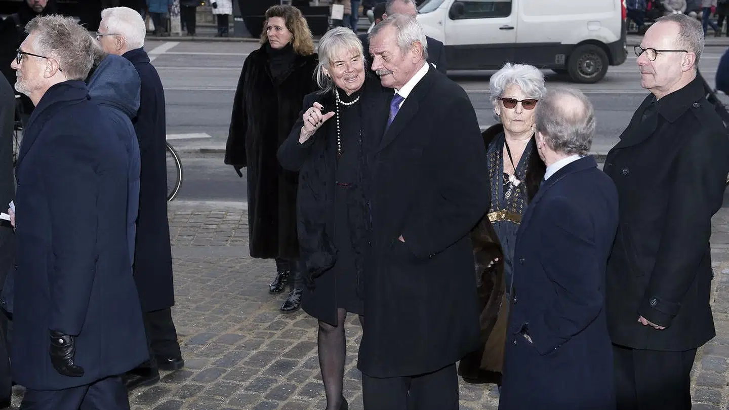 Jacob og Patricia Asbæk ankommer til Castrum Doloris for særligt indbudte i Christiansborg Slotskirke efter prins Henriks død. (Foto: Liselotte Sabroe/Scanpix 2018)