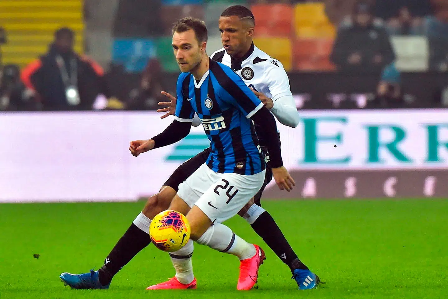 Christian Eriksen spillede sin anden kamp for Inter, da Milano-klubben mødte Udinese søndag.