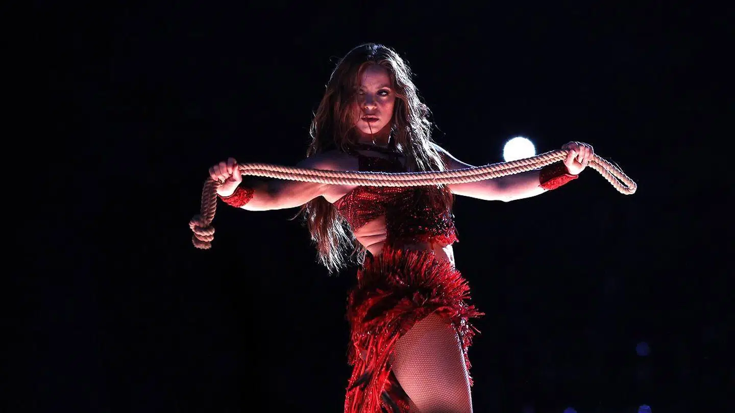 Shakira under sin optræden ved Super Bowls halftime-show.