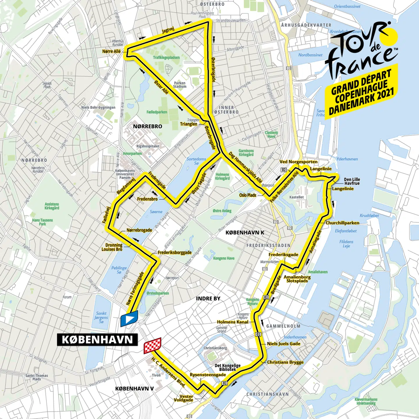 Første etape - enkeltstart i København.