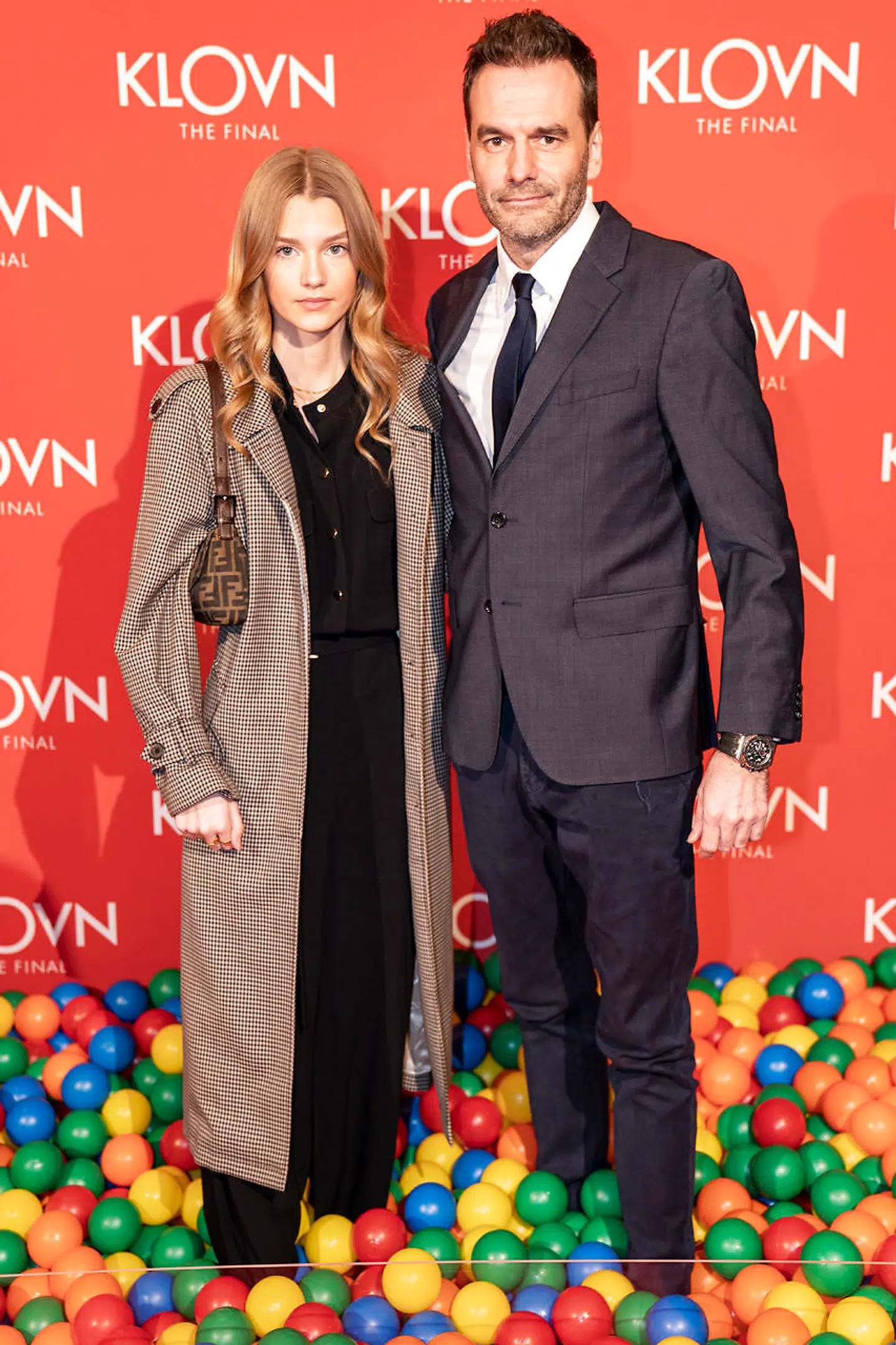 Jesper Buch med sin datter på den røde løber til gallapremiere på filmen 'Klovn The Final', i Bremen Teater onsdag den 29. januar 2020.