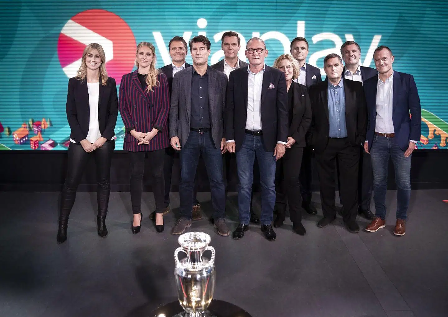 Streamingtjenesten Viaplay holder pressemøde med værter og fodboldeksperter om dækning af EURO 2020.