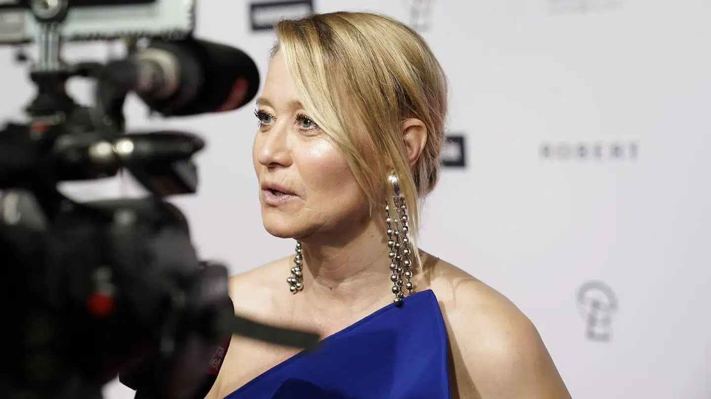 Skuespiller Trine Dyrholm på den røde løber til dette års uddeling af Robert Prisen i Tivoli Hotel & Congress Center i København.