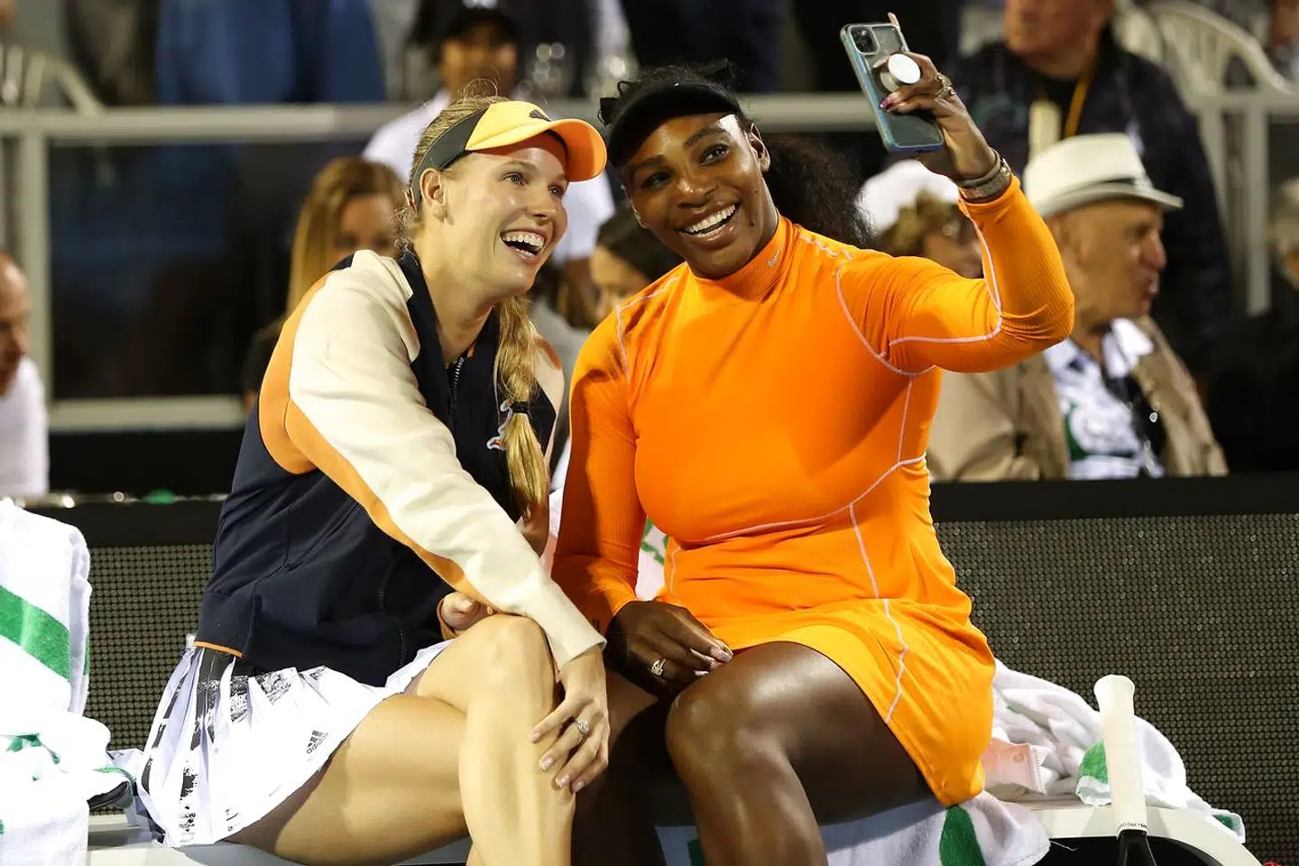 Caroline Wozniacki og Serena Williams spillede double sammen tidligere i år ved turneringen i Auckland.