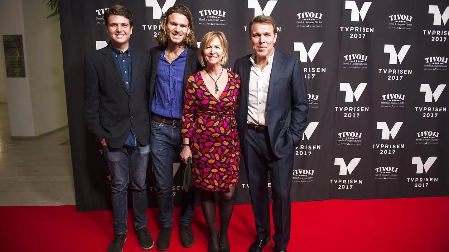 Familien Beha Erichsen, fra venstre Theis, Emil, Marian og Mikkel.