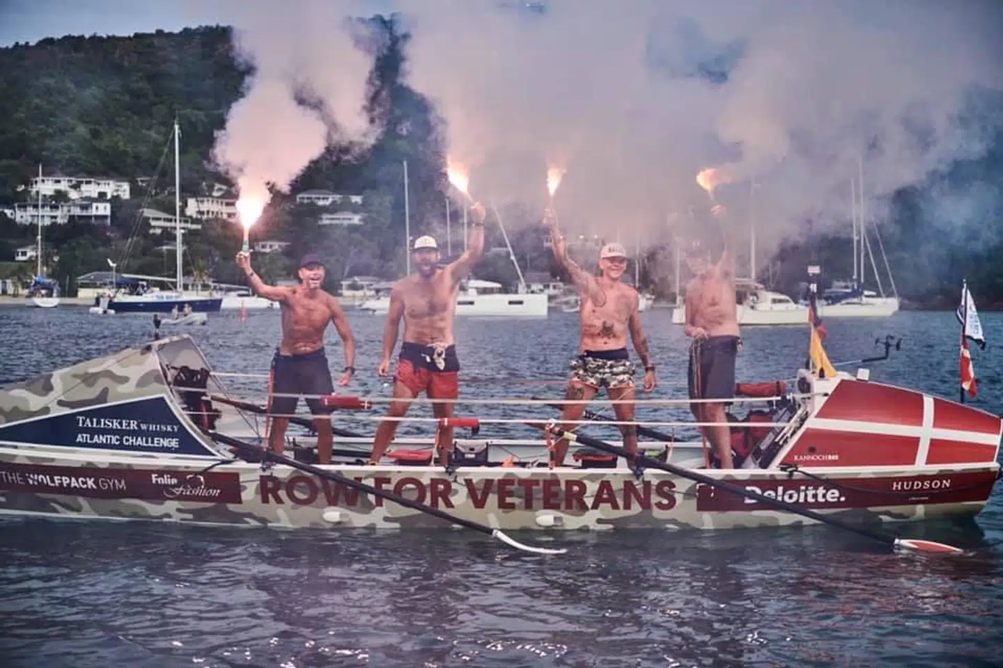 Sådan så det ud, da de fire mænd var få meter fra kysten på øen Antigua.