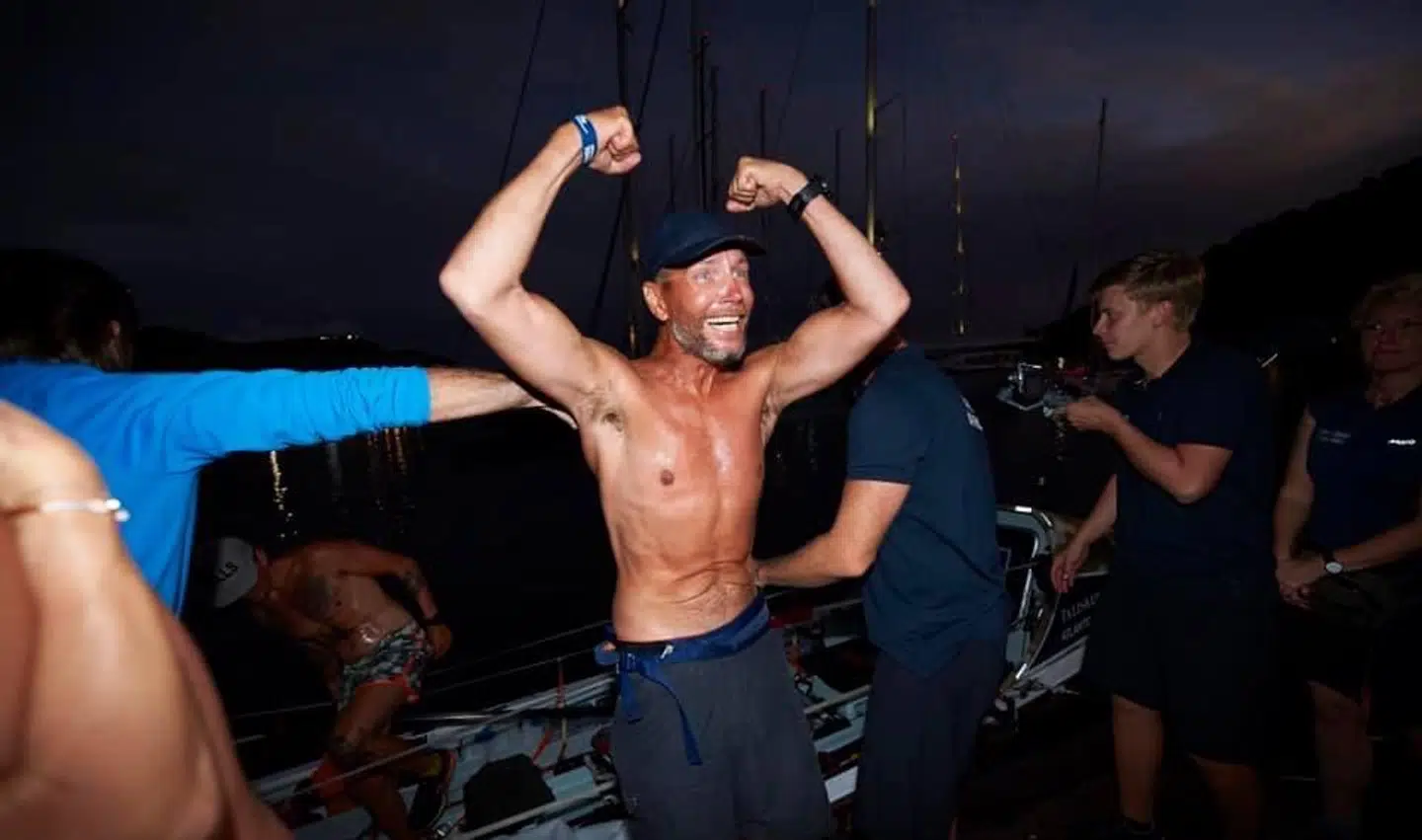 Anders Nørregaard, kort efter han satte fødderne på landjorden.