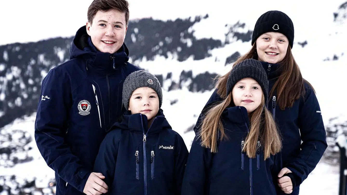 Kronprinsparrets børn deres Kongelige Højheder prins Christian, prinsesse Isabella, prins Vincent og prinsesse Josephine.