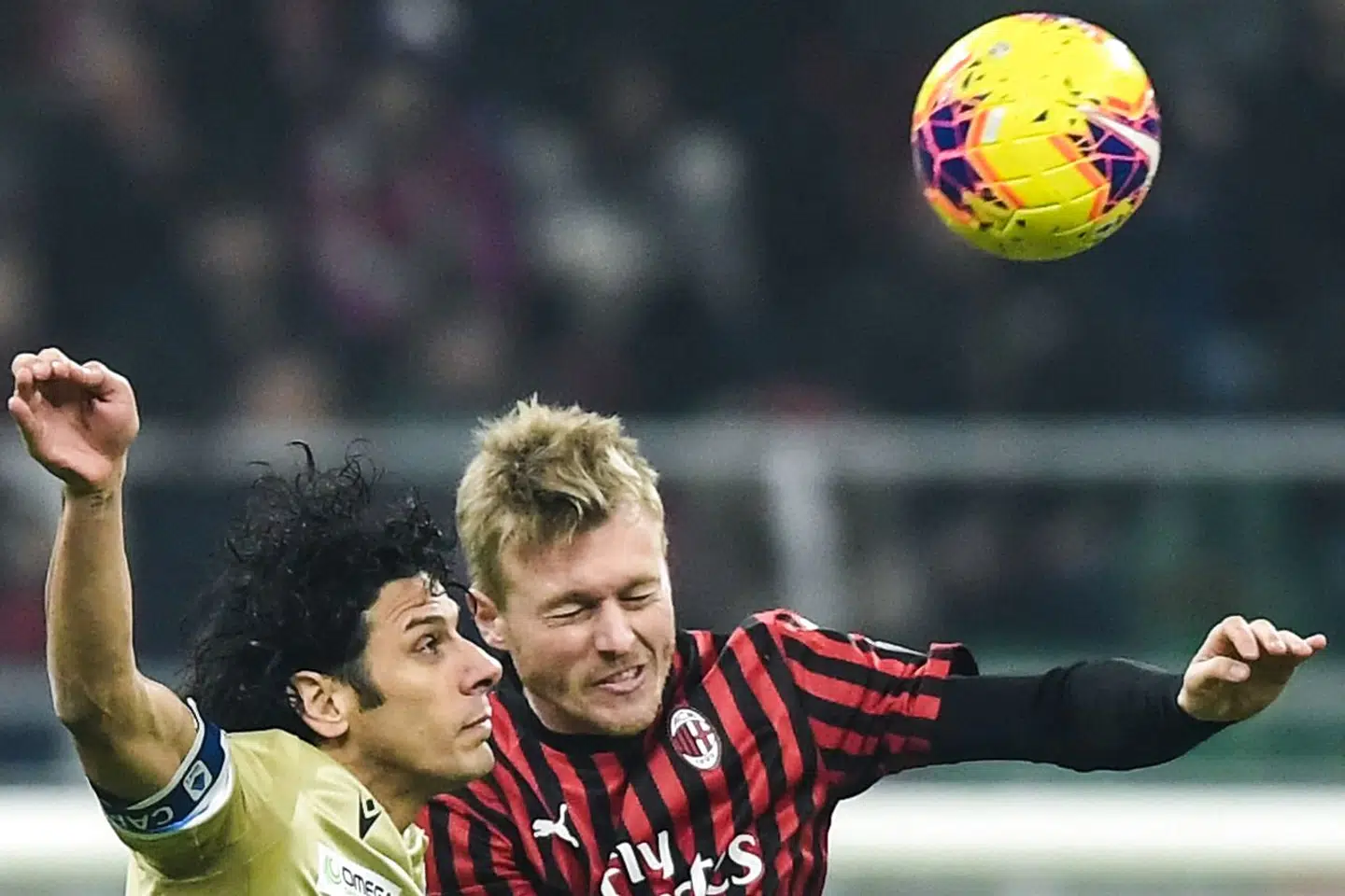 Simon Kjær fik debut for AC Milan onsdag i pokalsejren over SPAL.