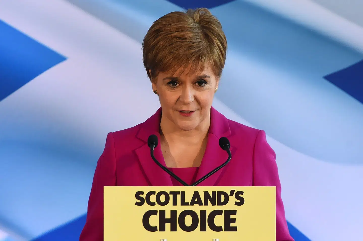 Skotterne sagde i 2014 nej til løsrivelse, men det forestående brexit giver anledning til en ny folkeafstemning, siger lederen af Det Skotske Nationalparti, Nicola Sturgeon. Andy Buchanan/Ritzau Scanpix