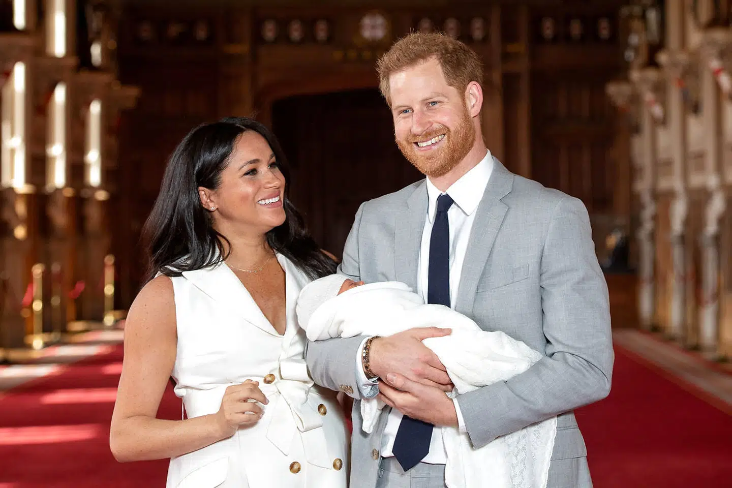 Meghan og Harry og sønnen Archie.